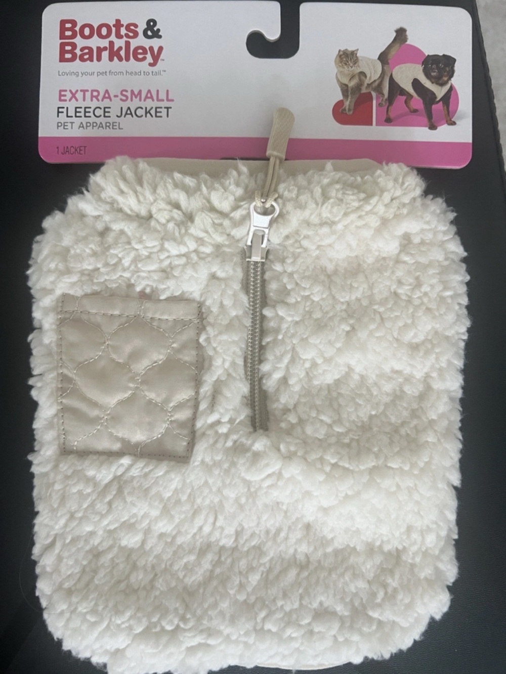 Boots & Barkley Extra-Small Cream Fleece Jacket
